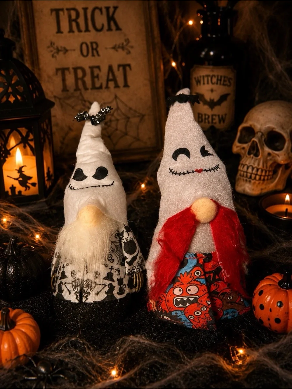 Halloween Gnomes Decoration 2 Pack Plush Figures- 10.6”